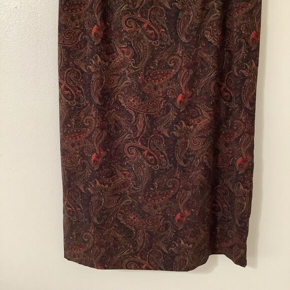 Vintage Red Paisley Dark Academia Whimsigoth Witchy A Line Midi Skirt 16W Autumn - Picture 3 of 8